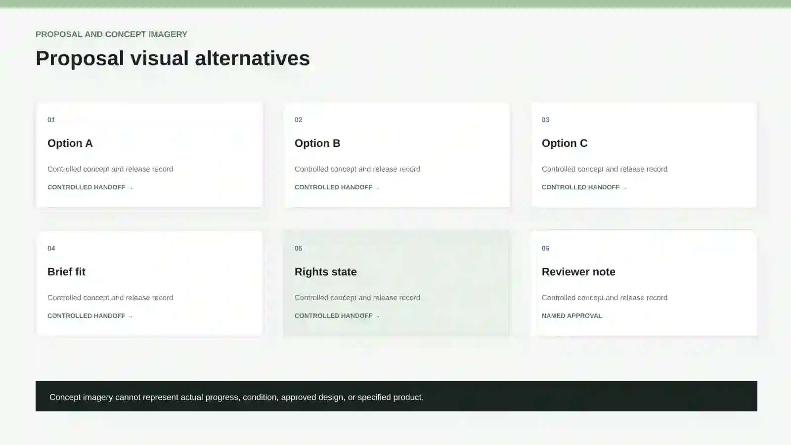 Proposal visual alternatives.